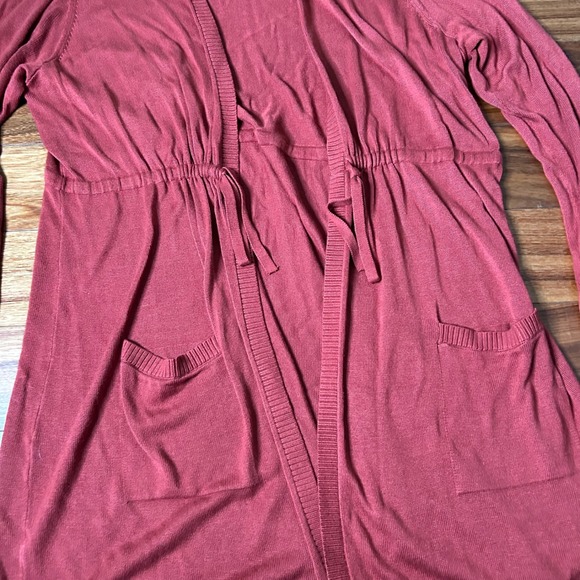 Torrid Red Rayon Blend Hooded Cardigan with Drawstring Waist & Pockets Size 1 xl - Picture 2 of 9